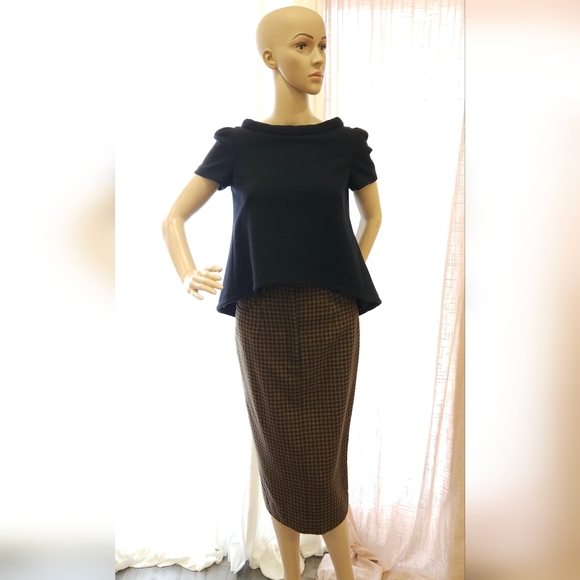 2016 ISA ARFEN 100%Virgin Wool Plaid Elegant Pencil Skirt - Picture 2 of 16